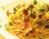 ベーコンときのこの白だしガーリックパスタ作り方7写真