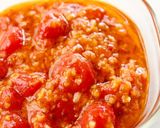 ジューシーな【赤ミニトマトの丸ごとソース作り方5写真