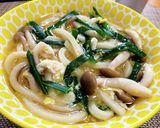 【アッサリ味】ニラ卵きのこ♪うどん作り方5写真