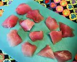 安いびん長お刺身用●漬けまぐろのからあげ作り方3写真