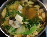 真鱈と豆腐と白菜と豆苗の激辛スープ作り方5写真
