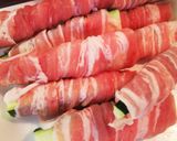 ズッキーニ豚バラで巻いて♪作り方1写真