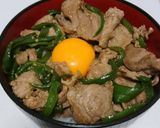 簡単！美味♪豚こまとピーマンのスタミナ丼作り方5写真
