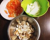 チキンとマッシュルームのカレークリーム煮作り方1写真