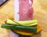 カボチャとネギの豚肉巻き作り方3写真