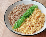 三色丼☆豚とたまごのそぼろ丼作り方7写真
