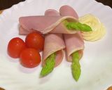 グリーンアスパラのハム巻き作り方2写真
