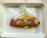 ポリ袋湯煎 まぐろのガーリックオイル漬け作り方3写真