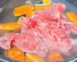 かぼちゃと牛肉のオイスター煮作り方1写真