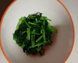 小松菜と茹で鶏のゴマ味噌和え作り方1写真