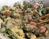 種もワタも食べるゴーヤと豚肉のかき揚げ作り方4写真