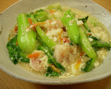 青梗菜と海老のフワフワ豆腐あんかけ作り方4写真