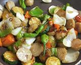 肉団子と揚げ野菜の中華炒め作り方7写真