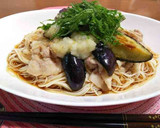 なすと豚しゃぶのみぞれ和風冷スープパスタ作り方9写真