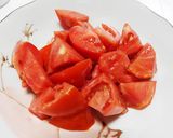 空心菜と新じゃがとトマトのお味噌汁作り方3写真