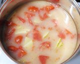 空心菜と新じゃがとトマトのお味噌汁作り方5写真