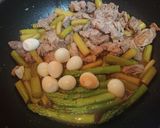 豚肉とアスパラとうずらの炒め煮作り方4写真