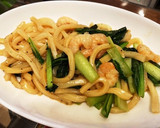 10分で作れる！エビと小松菜の焼うどん作り方5写真