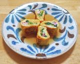 豆苗とカマボコのダシ巻き卵作り方6写真