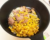 十勝牛コンビーフとコーンと水菜のパスタ作り方6写真