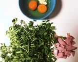 豆苗とタマゴの簡単オイスター炒め☆作り方1写真