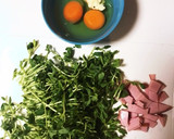 豆苗とタマゴの簡単オイスター炒め☆作り方1写真