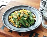 あと一品★オクラとコーンの麺つゆバター作り方4写真