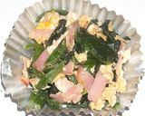 ほうれん草＆ベーコン＆炒り卵和え作り方3写真