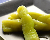 翡翠なすの煮びたし、牛のたたきを添えて♪作り方1写真