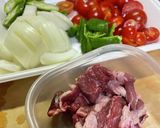 農家のミニトマトと夏野菜の牛肉炒め作り方1写真