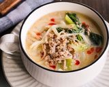 もやしとチンゲン菜の旨辛坦々スープ作り方4写真