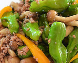 ジンジャー香る ししとうのひき肉炒め♪作り方8写真