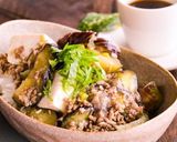 茄子と豆腐の♪旨味たっぷり塩マーボー丼作り方6写真