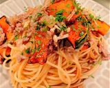 焼きカボチャと和風みーとソースのパスタ作り方8写真