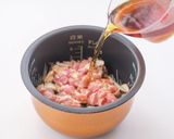 比内地鶏と山菜の鶏飯炊き込みビーフン作り方3写真