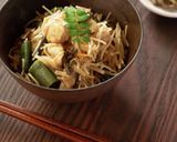 比内地鶏と山菜の鶏飯炊き込みビーフン作り方4写真
