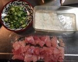 マグロの刺身の長芋オクラ乗せ作り方1写真