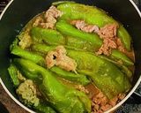 焼肉のタレで万願寺唐辛子と牛コマの炒め煮作り方4写真