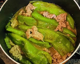 焼肉のタレで万願寺唐辛子と牛コマの炒め煮作り方4写真