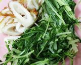 水菜と竹輪の青じそドレッシング和え〜作り方1写真