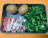 マヨネーズonゴーヤとカニかまの卵炒め♬作り方1写真