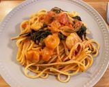20分で超簡単!海老トマトクリームパスタ作り方7写真