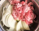 お月見に♪黄身がとろ～り月見豚丼作り方2写真