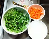 豆苗に人参と春雨のピリ辛マヨネーズ和え作り方1写真