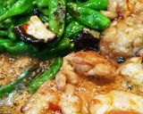 鶏モモ肉の甘辛照焼きししとう椎茸ぞえ作り方6写真
