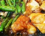 鶏モモ肉の甘辛照焼きししとう椎茸ぞえ作り方7写真