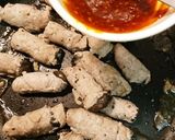 ヒラタケ豚巻き辛味噌味作り方3写真