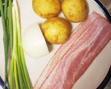 崩れない特別～ベーコンじゃがいも炒め作り方1写真