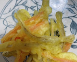 #夏野菜の#天ぷらと#イカの#かき揚げ作り方6写真