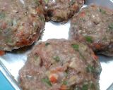 鶏豚ひき肉の大きい蒸し肉団子、あんかけで作り方4写真